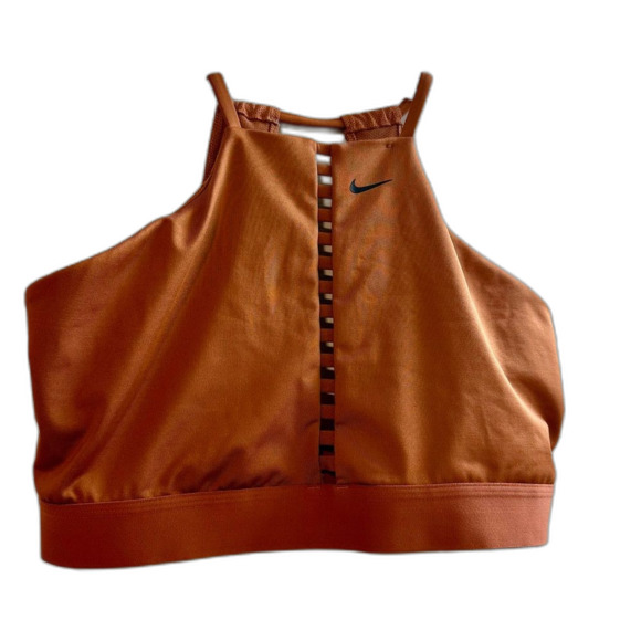 Nike Burnt Orange High-Neck Sports Bra - Picture 3 of 7